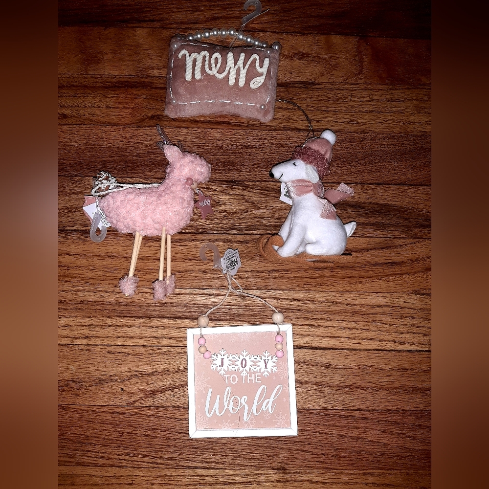 💲4pc Blush Pink Rose Gold Ornaments